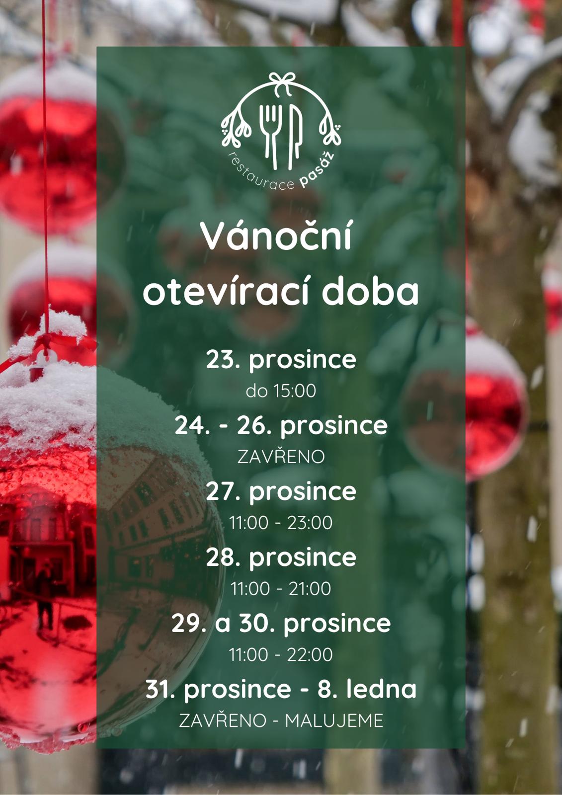 Vánoční otevírací doba